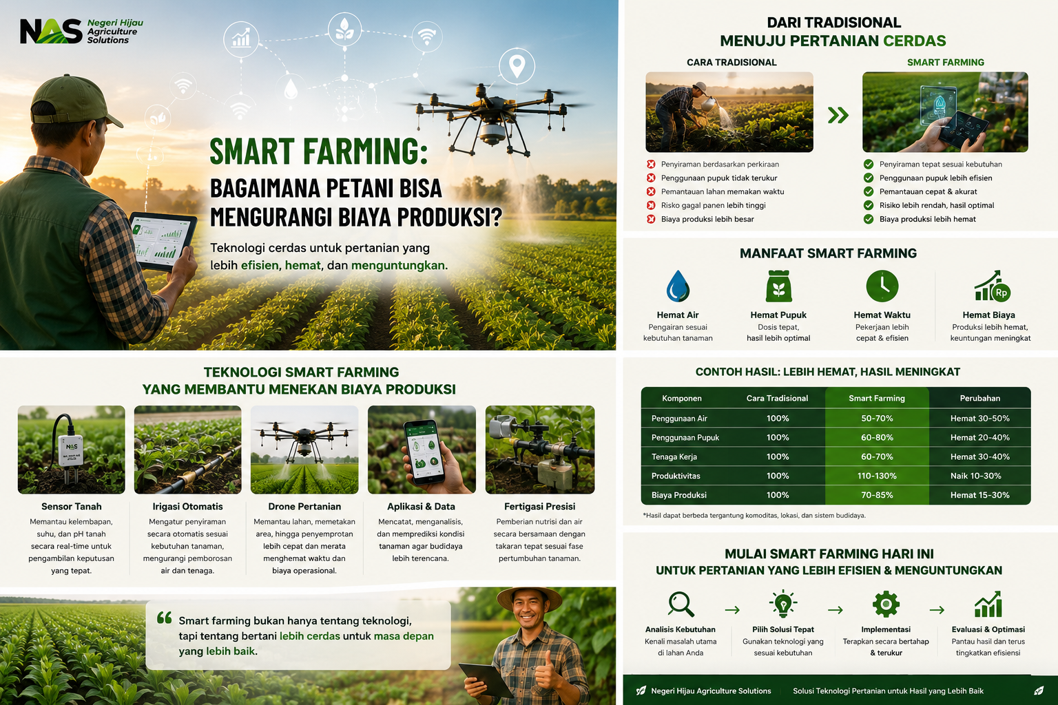 Infografik manfaat smart farming untuk mengurangi biaya produksi